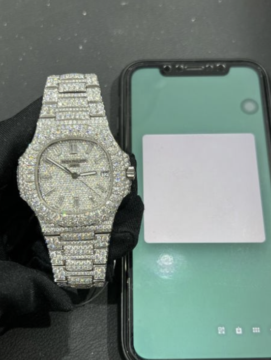 Patek Philippe Nautilus Moissanite Iced Out