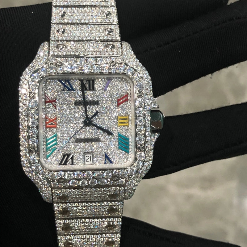 Cartier Rainbow Dial Moissanite Watch